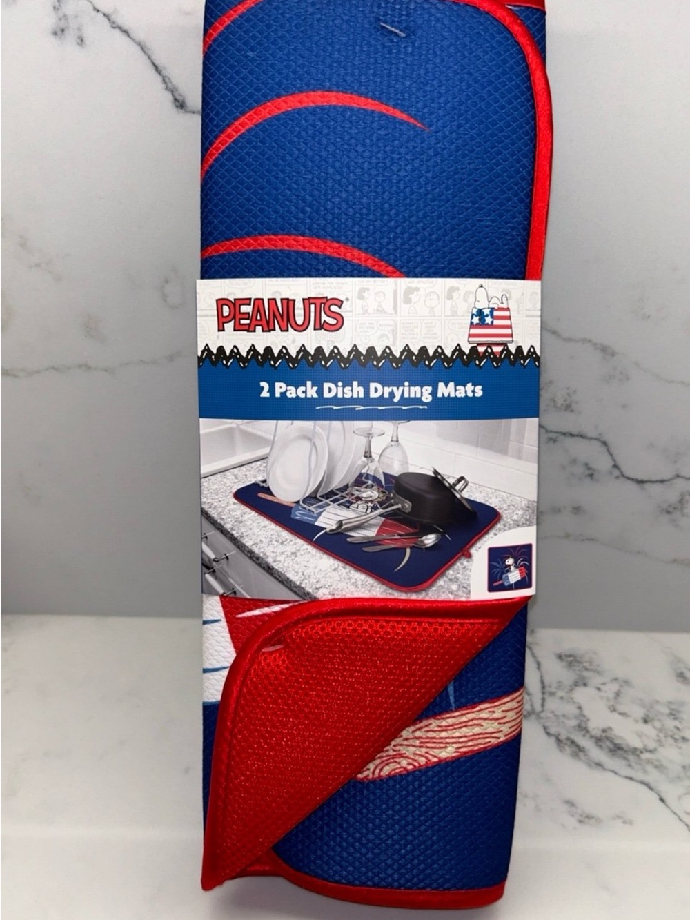 Peanuts Snoopy 4th of July Patriotic Dish Drying Mats Set of 2